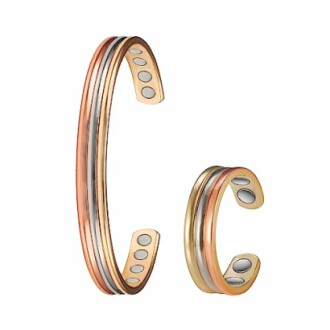 Kopparmagnetiska armband i olika storlekar.