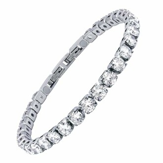 Elegant diamantarmband med silverlänk