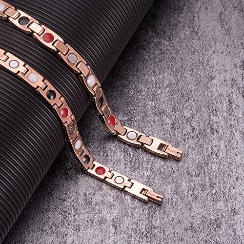 Elegant armband i roséguld med färgglada stenar