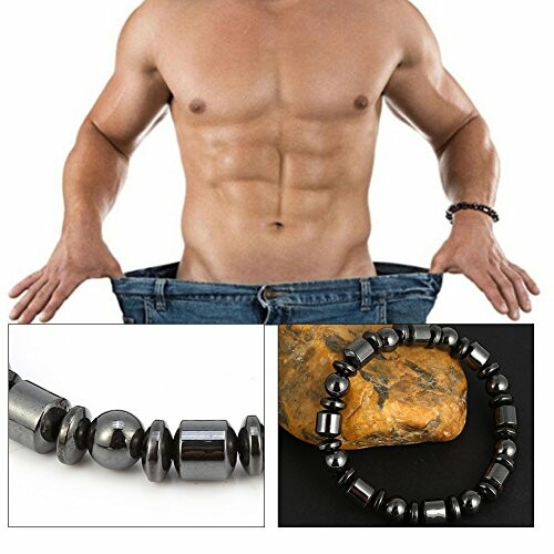 Magnetiskt armband och man med stora byxor