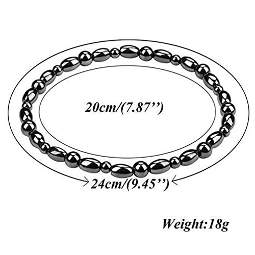 Magnetiskt hematitarmband med mått och vikt