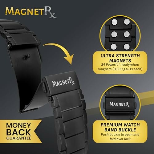 Magnetisk terapiband med starka magneter och premiumlås.