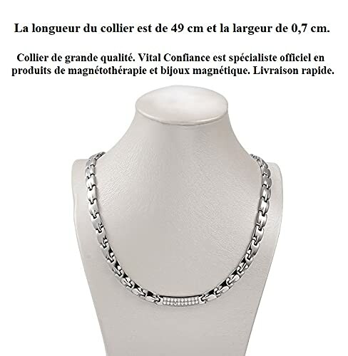 Magnetterapihalsband på en vit ställning