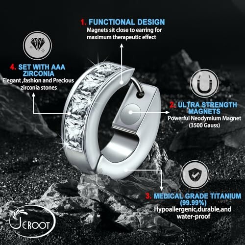 JEROOT Titan Magnetterapi Örhängen