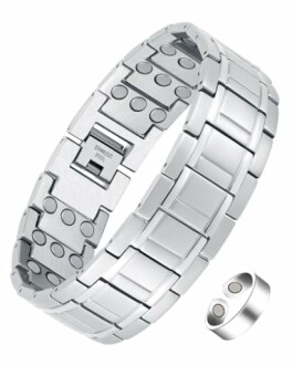 Silverfärgat magnetiskt armband med lås