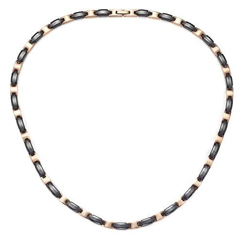 Halsband av titan och keramik med rektangulära länkar